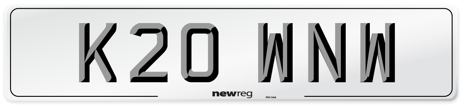 K20 WNW Number Plate from New Reg